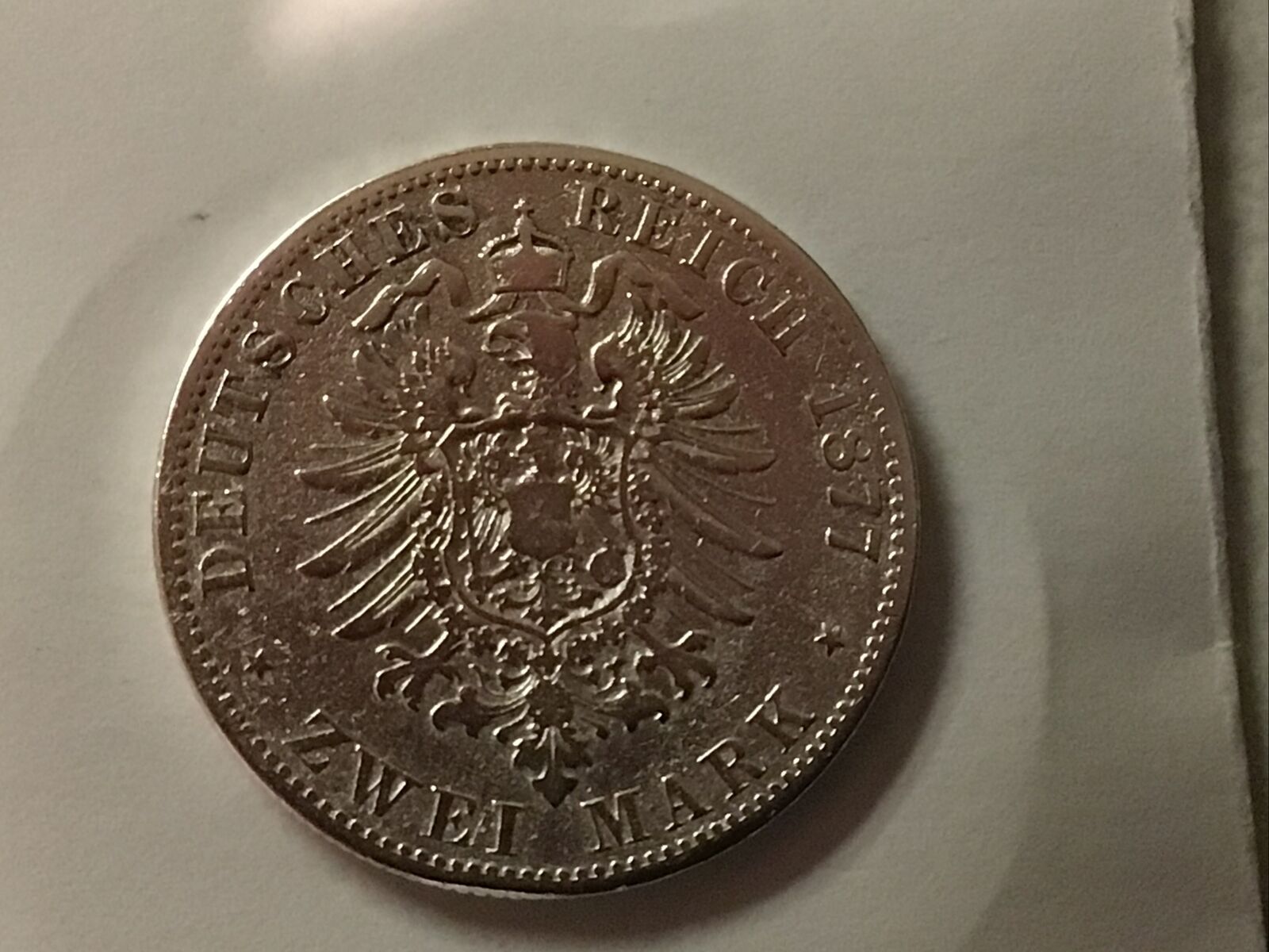 1877 B German State Kaiser Wilhelm I - German Reich Empire Prussia 2 Marks Rare